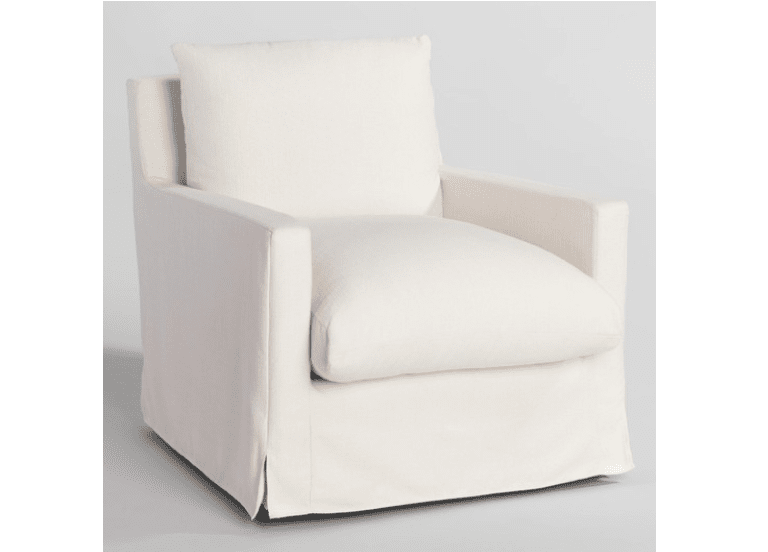 Ivory Feather Filled Swivel Brynn Armchair by World Market Review