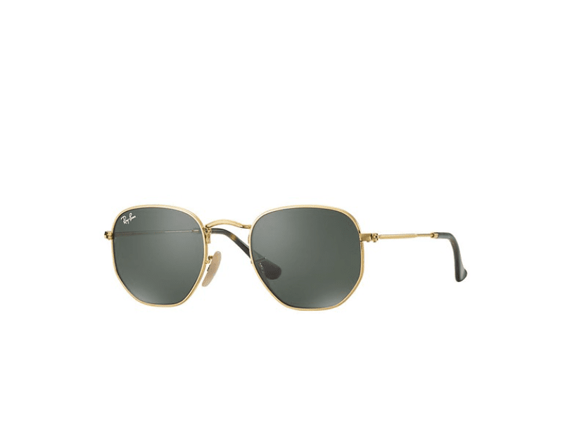 Ray-Ban Hexagonal Flat Gold Sunglasses, Green Lenses Review - Smartest ...