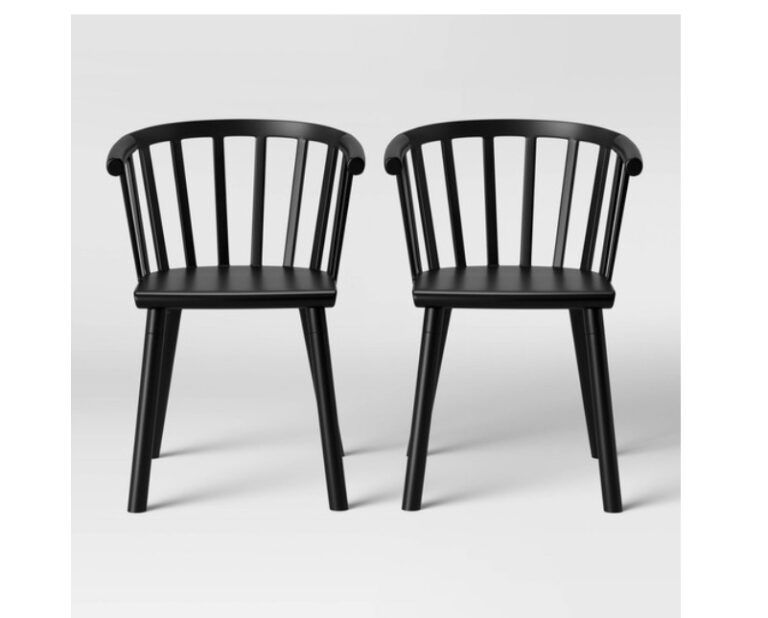 Set of 2 Balboa Barrel Back Dining Chair Black Project 62 Review
