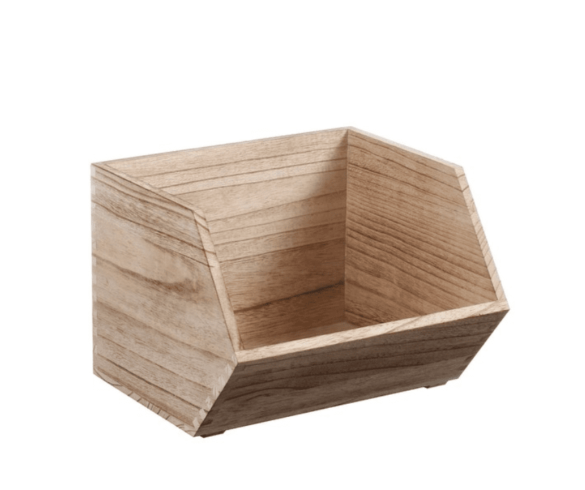 Small Stackable Wood Toy Storage Bin Pillowfort , Brown Review